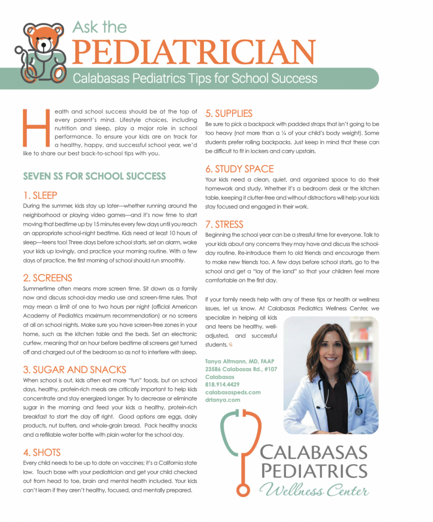 2024 Ask the Pediatrician Tips for School